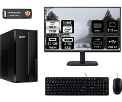 Acer Aspire TC1760 DTBHUEM005MNT324 Dahili Intel UHD Graphics Intel Core i5 12400 24 GB Ram 2 TB SSD Tower FreeDos 21.5 inç Monitörlü Masaüstü Bilgisayar + PER4 BELLEK