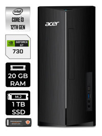 Acer Aspire DT.BHUEM.004 Harici GeForce GT 730 4 GB Intel Core i3 12100 20 GB Ram 1 TB SSD Tower Windows 11 Pro Masaüstü Bilgisayar + PER4 BELLEK