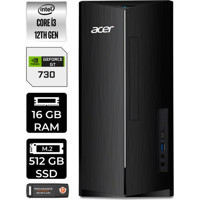 Acer Aspire TC1760 DTBHUEM004P412 Harici GeForce GT 730 4 GB Intel Core i3 12100 16 GB Ram 512 GB SSD Tower Windows 11 Pro Masaüstü Bilgisayar + PER4 BELLEK