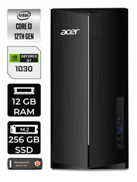 Acer Aspire DT.BHUEM.004 Harici GeForce GT 1030 Intel Core i3 12100 12 GB Ram 256 GB SSD Tower FreeDos Masaüstü Bilgisayar + PER4 BELLEK