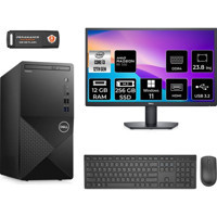 Dell Vostro 3910MT N3563VDT3910MNT1406 Harici Radeon RX 550 Intel Core i3 12100 12 GB Ram 256 GB SSD Tower Windows 11 Pro 23.8 inç Monitörlü Masaüstü Bilgisayar + PER4 BELLEK