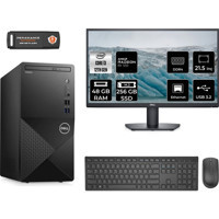 Dell Vostro 3910MT N3563VDT3910MNT1341 Harici Radeon RX 550 Intel Core i3 12100 48 GB Ram 256 GB SSD Tower FreeDos 21.5 inç Monitörlü Masaüstü Bilgisayar + PER4 BELLEK