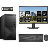 Dell Vostro 3020 N2050VDT3020MTUMNT321 Dahili Intel UHD Graphics 730 Intel Core i5 13400 24 GB Ram 256 GB SSD Tower FreeDos 21.5 inç Monitörlü Masaüstü Bilgisayar + PER4 BELLEK