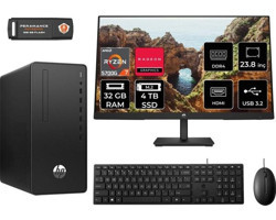 HP 295 G8 6D389EAMNT330 Dahili Radeon Graphics AMD Ryzen 7 5700G 32 GB Ram 4 TB SSD Tower FreeDos 23.8 inç Monitörlü Masaüstü Bilgisayar + PER4 BELLEK