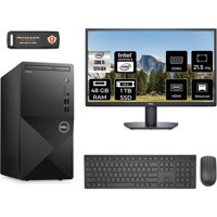 Dell Vostro 3020 N2054VDT3020MTUMNT343 Dahili Intel UHD Graphics 730 Intel Core i5 13400 48 GB Ram 1 TB SSD Tower FreeDos 21.5 inç Monitörlü Masaüstü Bilgisayar + PER4 BELLEK