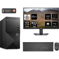 Dell Vostro 3910MT N7519VDT3910MNT1309 Harici Radeon RX 550 Intel Core i5 12400 12 GB Ram 2 TB SSD Tower FreeDos 21.5 inç Monitörlü Masaüstü Bilgisayar + PER4 BELLEK