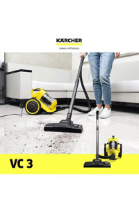 Karcher VC 3 700 W Hepa Filtreli 0.9 lt Kapasiteli Toz Torbasız Süpürge Sarı