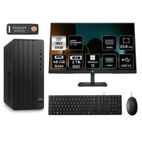 HP Tower 290 G9 8T2X0ES Harici Radeon RX 550 Intel Core i3 13100 48 GB Ram 2 TB SSD Tower Windows 11 Home 23.8 inç Monitörlü Masaüstü Bilgisayar