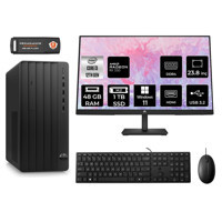 HP Tower 290 G9 6D3A1EA Harici Radeon RX 550 Intel Core i3 12100 48 GB Ram 1 TB SSD Tower Windows 11 Pro 23.8 inç Monitörlü Masaüstü Bilgisayar