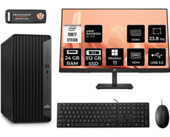 HP Pro Tower 400 G9 6U3M9EAMNT1372 Harici Radeon RX 550 Intel Core i7 12700 24 GB Ram 512 GB SSD Tower Windows 11 Home 23.8 inç Monitörlü Masaüstü Bilgisayar + PER4 BELLEK