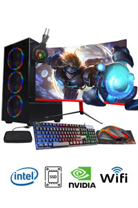 Ramtech Full Force FF46 Harici GeForce RTX 3060 Ti Intel Core i5 4570 16 GB Ram 240 GB SSD Tower FreeDos 23.6 inç Monitörlü Masaüstü Bilgisayar