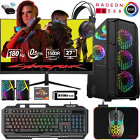 Xaser XSR502 Harici Radeon RX 580 AMD Ryzen 7 5700X 16 GB Ram 512 GB SSD Tower FreeDos 27 inç Monitörlü Masaüstü Bilgisayar