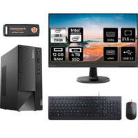 Lenovo Thinkcentre Neo 50T 11SE00BPTXMNT310 Harici GeForce RTX 3060 Ti Intel Core i5 12400 12 GB Ram 4 TB SSD Tower FreeDos 21.5 inç Monitörlü Masaüstü Bilgisayar + PER4 BELLEK