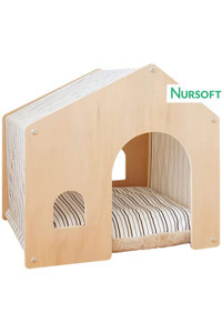 Nursoft NR-0086 Kare İç Mekan Kedi Evi Ahşap Rengi