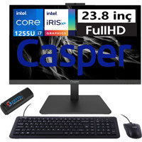 Casper Nirvana A60.1255-BV00X-V13 Dahili Iris Xe Graphics Intel Core i7 1255U 16 GB Ram 256 GB SSD 23.8 inç Full HD Windows 11 Home All In One Bilgisayar + Zetta Flash Bellek