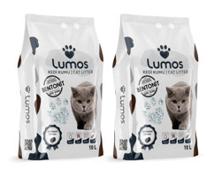 Lumos Topaklanan İnce Taneli Aktif Karbonlu Bentonit Kedi Kumu 2x10 lt