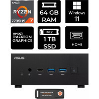 Asus ExpertCenter PN53-P448 Dahili Radeon 680M AMD Ryzen 7 7735HS 64 GB 1 TB Windows 11 Pro Mini Pc + Per4 USB Flash Bellek