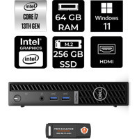 Dell Optiplex 7010MFF N018O7010MFFP396 Dahili Intel UHD Graphics 770 Intel Core i7 13700T 64 GB 256 GB Windows 11 Home Mini Pc + Per4 USB Flash Bellek