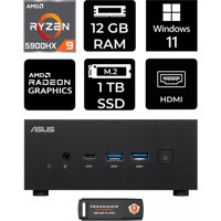 Asus ExpertCenter PN52-P358 Dahili Radeon RX Vega 8 AMD Ryzen 9 5900HX 12 GB 1 TB Windows 11 Home Mini Pc + Per4 USB Flash Bellek