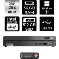 Lenovo ThinkCentre 50Q Gen 4 12LN0048TRP382 Dahili Intel UHD Graphics Intel Core i5 13420H 36 GB 512 GB Windows 11 Home Mini Pc + Per4 USB Flash Bellek