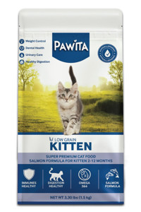 Pawita Hypoallergenic Super Premium Somonlu Az Tahıllı Yavru Kuru Kedi Maması 1.5 kg