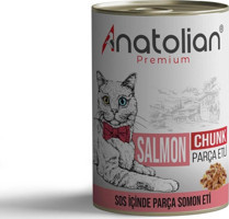 Anatolian Premium Somon Parça Etli Yaş Kedi Maması 12x400 gr