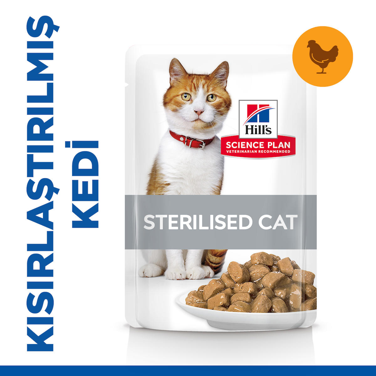 Hill's Kısırlaştırılmış Tavuk Parça Etli Yaş Kedi Maması 12x85 gr