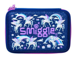 Smiggle Away Hardtop Mor Düz Bez Bölmeli Tek Gözlü Unicorn Dikdörtgen Cüzdan Kalemlik