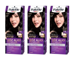 Palette Göz Alıcı 1-0 Siyah Krem Saç Boyası 3x50 ml