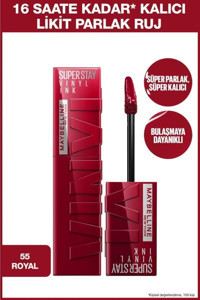 Maybelline New York Super Stay Vınyl Ink 55 Royal Kalıcı Parlak Likit Fırçalı Ruj