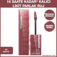 Maybelline New York Super Stay Vınyl Ink 40 Witty Kalıcı Parlak Likit Fırçalı Ruj