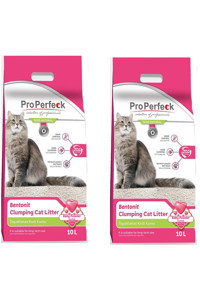 Pro Perfeck Bebek Pudrası Kokulu Topaklanan İnce Taneli Bentonit Kedi Kumu 2x10 lt