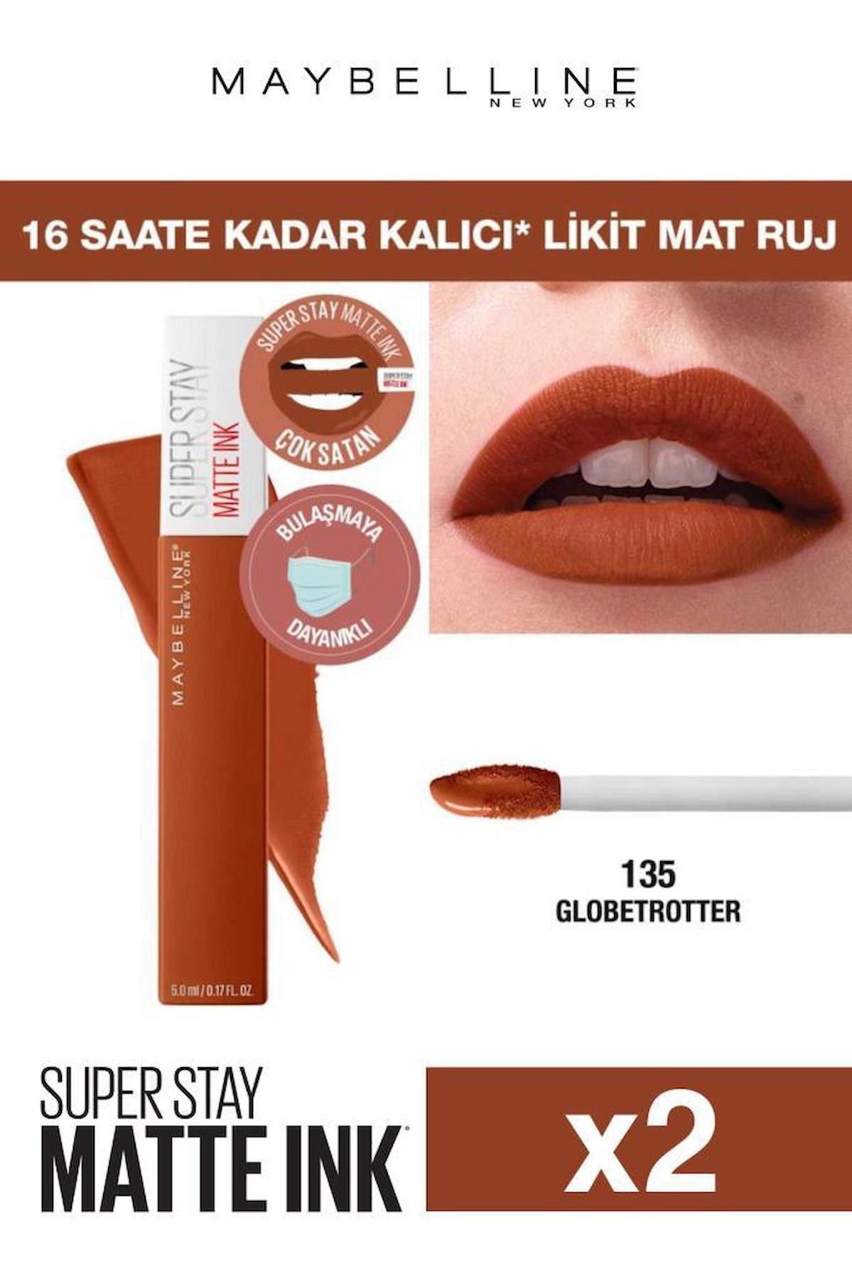 Maybelline New York Superstay Matte Ink 135 Globe Trotter Kalıcı Mat Likit Fırçalı Ruj