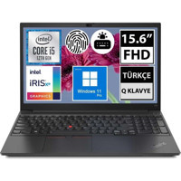 Lenovo Thinkpad E15 21E6006RTX10 Harici Intel Iris Xe Graphics Eligible Intel Core i5 1235U 24 GB Ram 512 GB SSD 15.6 inç Full HD Windows 11 Pro Laptop