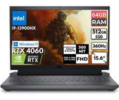 Dell Gaming G15 5530 G155530017U BT43 Harici GeForce RTX 4060 Intel Core i9 13900HX 64 GB Ram 512 GB SSD 15.6 inç Full HD Windows 11 Pro Oyuncu Laptop