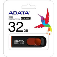 Adata C008 Classic USB 2.0 Usb Type-A 32 GB Flash Bellek Kırmızı Siyah