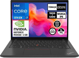 Lenovo Thinkpad T14 Gen 4 21HD00Q9TX 005 Harici GeForce MX 550 Intel Core i7 1360P 16 GB Ram 512 GB SSD 14 inç WUXGA Windows 11 Pro Oyuncu Laptop