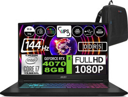 MSI Katana 17 B13VFK1030XTRWH11 Harici GeForce RTX 4070 Intel Core i7 13620H 64 GB Ram 2 + 2 TB SSD 17.3 inç Full HD Windows 11 Home Oyuncu Laptop + Zetta Çanta