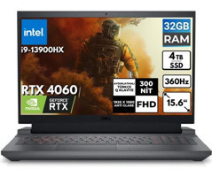 Dell Gaming G15 5530 G155530017U BT34 Harici GeForce RTX 4060 Intel Core i9 13900HX 32 GB Ram 4 TB SSD 15.6 inç Full HD FreeDos Oyuncu Laptop