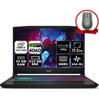 MSI Katana 17 B12VFK-1031XTR-A9 Dahili GeForce RTX 4060 Intel Core i5 12450H 24 GB DDR5 Ram 512 GB SSD 17.3 inç Full HD FreeDos Oyuncu Laptop + Anzar Mouse