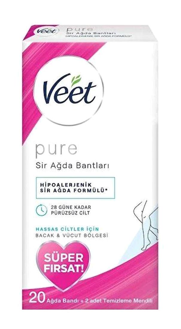 Veet Pure Hassas Ciltler Hipoalerjenik 20 Adet Tüm Vücut Ağda Bandı