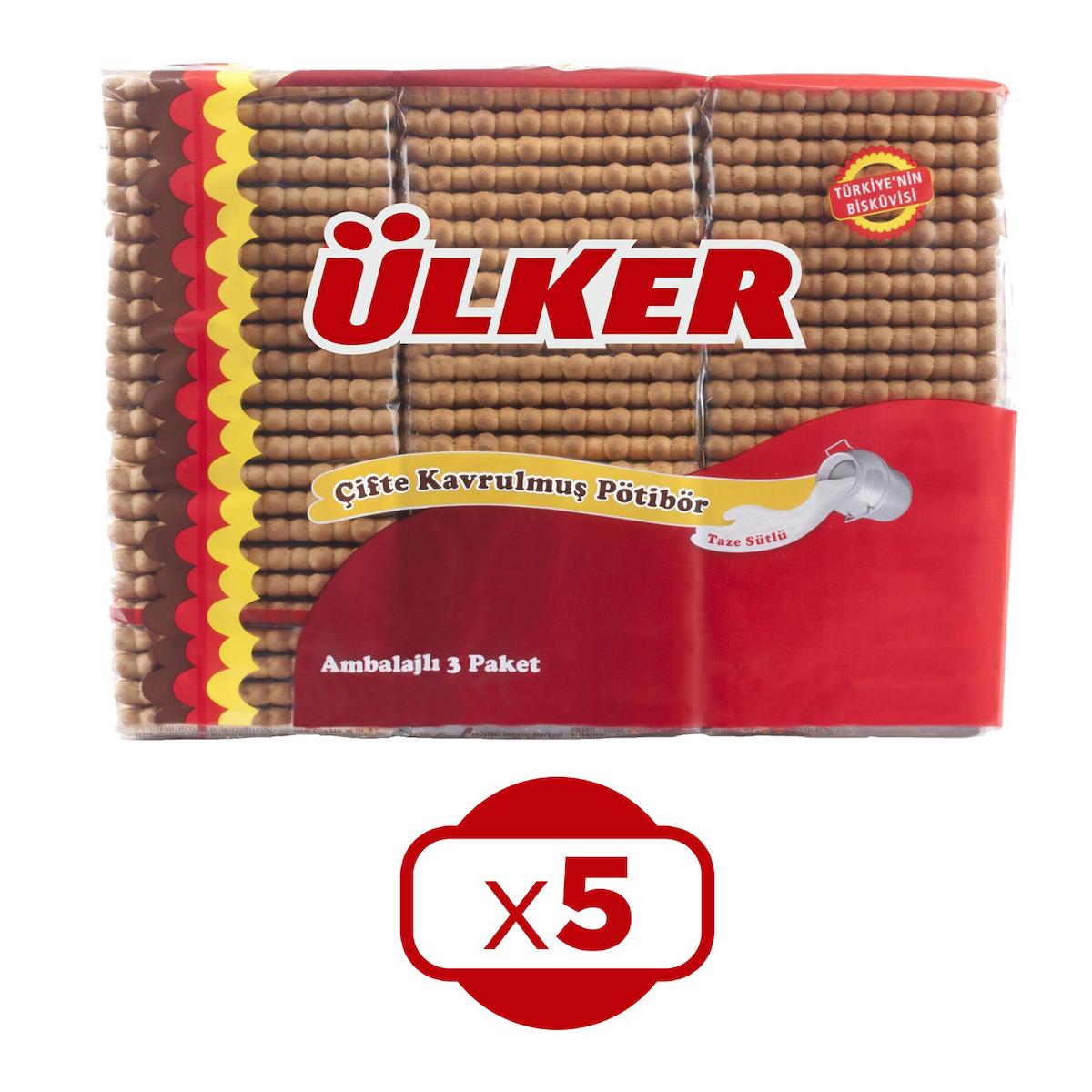 Ülker Petibör Sade Bisküvi 5x450 gr