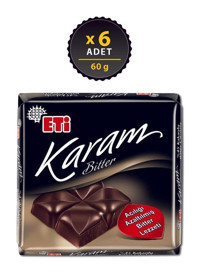 Eti Kakaolu Bitter Çikolata 60 gr 6'lı