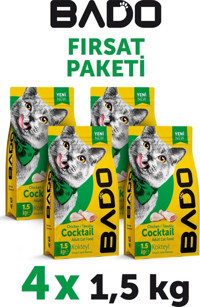 Bado Karışık Tahıllı Yetişkin Kuru Kedi Maması 4x1.5 kg