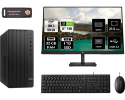 Hp Pro 290 G9 6D3A1EAMNT2328 Harici GeForce GT 730 Intel Core i3 12100 32 GB Ram 1 TB SSD Tower FreeDos 21.5 inç Monitörlü Masaüstü Oyuncu Bilgisayarı + PER4 BELLEK