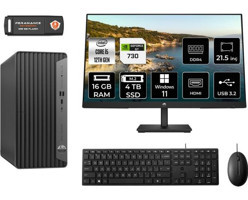 Hp Pro 400 G9 6U3M8EAMNT2415 Harici GeForce GT 730 Intel Core i5 12400 16 GB Ram 4 TB SSD Tower Windows 11 Pro 21.5 inç Monitörlü Masaüstü Oyuncu Bilgisayarı + PER4 BELLEK