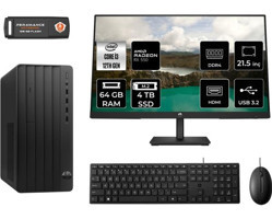 Hp Pro 290 G9 6D3A1EAMNT1350 Harici Radeon RX 550 Intel Core i3 12100 64 GB Ram 4 TB SSD Tower FreeDos 21.5 inç Monitörlü Masaüstü Oyuncu Bilgisayarı + PER4 BELLEK