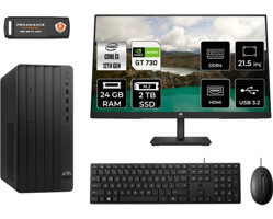 Hp Pro 290 G9 6D3A1EAMNT2324 Harici GeForce GT 730 Intel Core i3 12100 24 GB Ram 2 TB SSD Tower FreeDos 21.5 inç Monitörlü Masaüstü Oyuncu Bilgisayarı + PER4 BELLEK