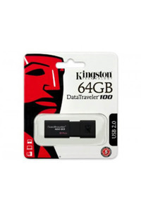 Kingston Data Traveler DT100G3 USB 3.0 Usb Type-A 64 GB Flash Bellek Siyah