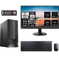 Lenovo Thinkcentre Neo 50T 11SE00BPTXMNT301 Dahili Intel UHD Graphics 730 Intel Core i5 12400 8 GB Ram 256 GB SSD Tower FreeDos 21.5 inç Monitörlü Masaüstü Bilgisayar + PER4 BELLEK